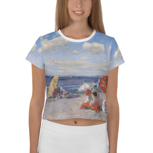 Vintage Beach High All-Over Print Crop Tee