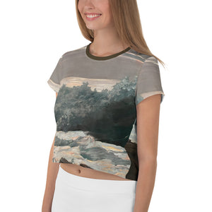 Stormy Water All-Over Print Crop Tee