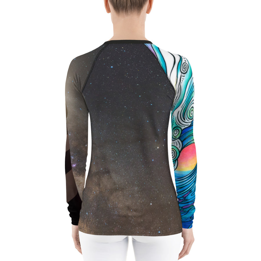 Lighthouse Waves Women's Rash Guard - OBX Collection