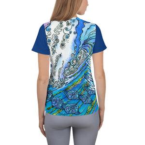 Ocean Life All-Over Print Women's Athletic T-shirt: Signature Ladies