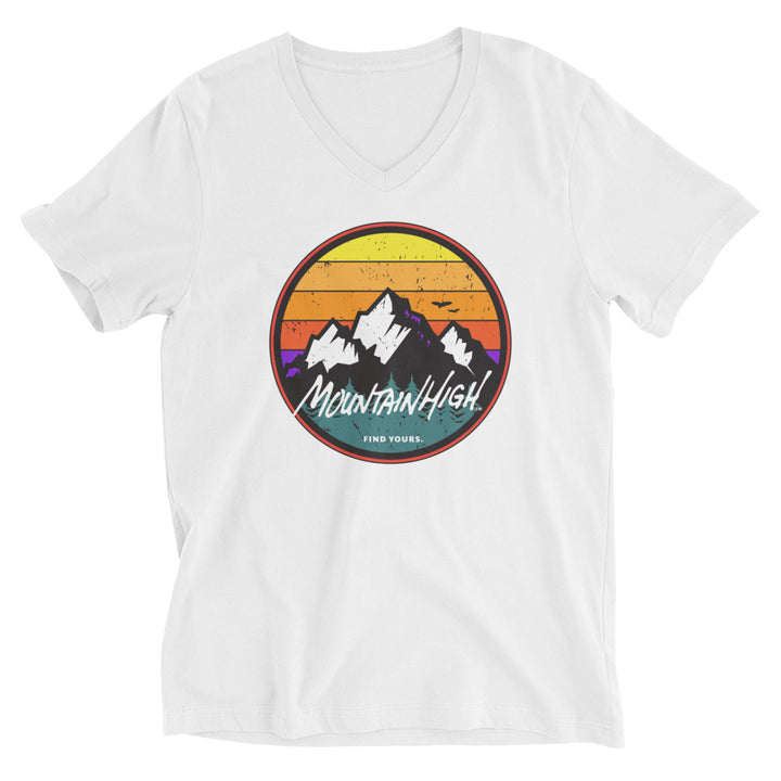 Mountain High Unisex Short Sleeve V-Neck T-Shirt