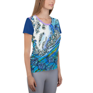 Ocean Life All-Over Print Women's Athletic T-shirt: Signature Ladies