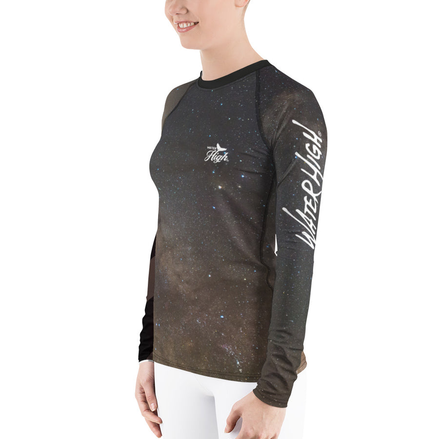Milky Way Lighthouse Women's Rash Guard - OBX Collection