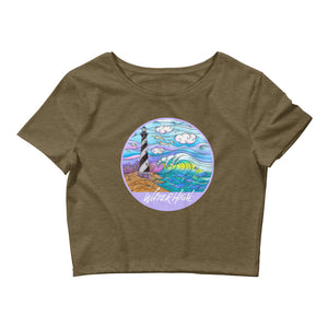 Hatteras Waves Ladies Crop Tee Signature - OBX Collection