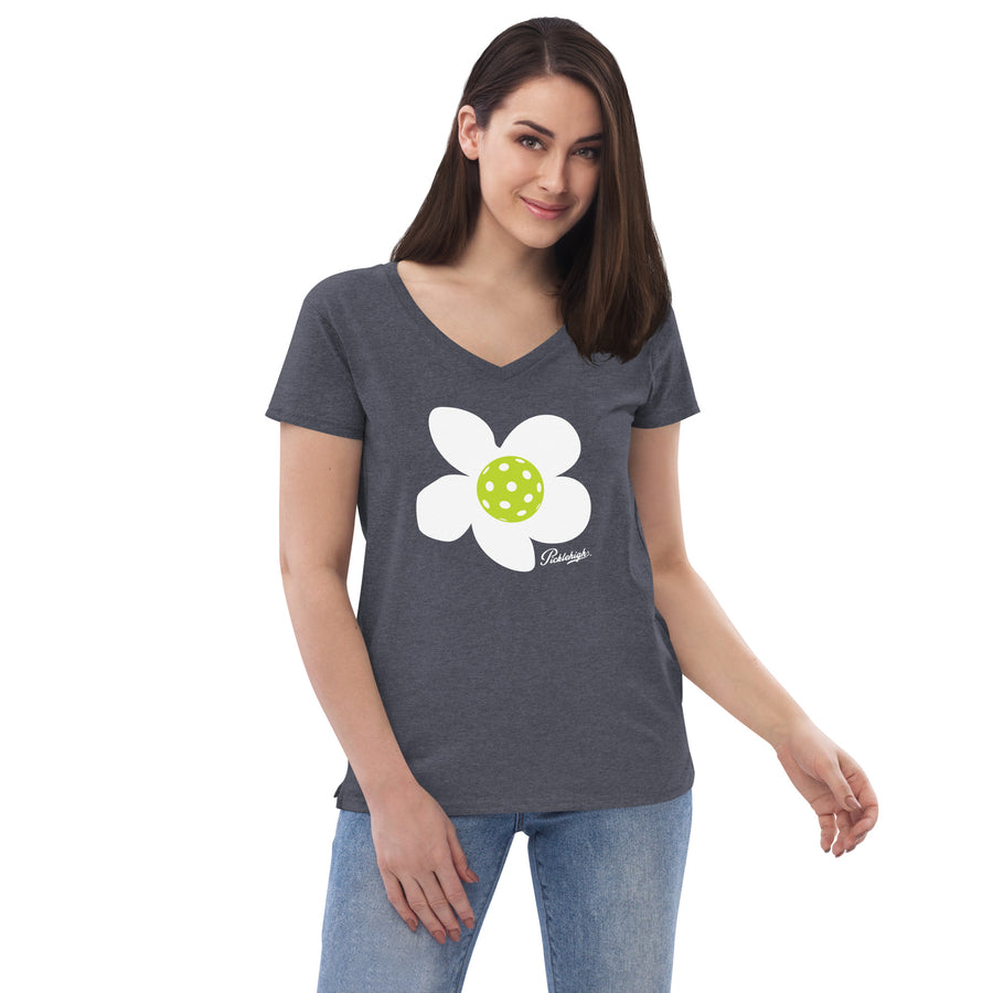 Pickle Blossom Women’s recycled v-neck t-shirt