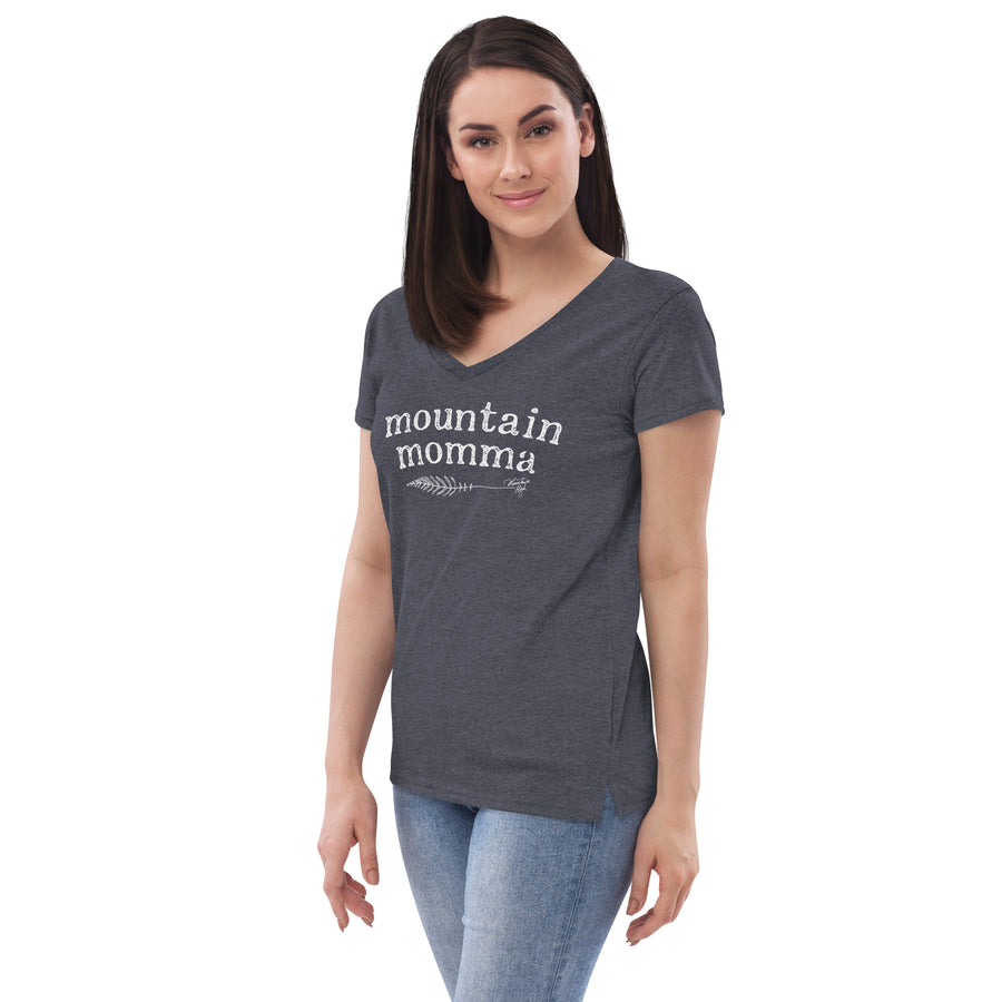Mountain Momma Women’s recycled v-neck t-shirt